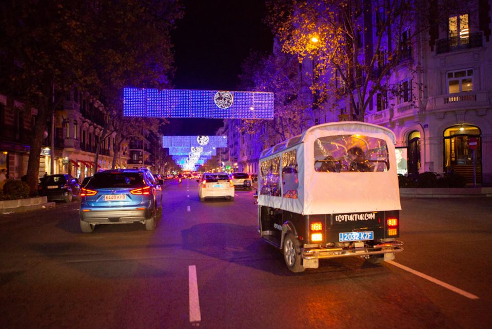 Madrid: Private Christmas Lights Tour by Eco Tuk-Tuk - Cibeles Fountain and the big-city plazas: classic Madrid at night